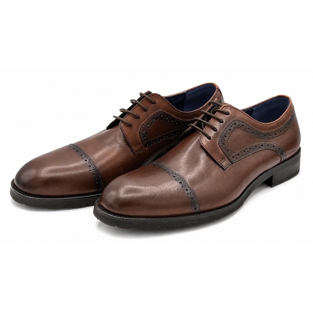 Steve Madden WEBB01M1 Men's Size 11M Brown Leather Cap Toe Oxford Dress Shoes